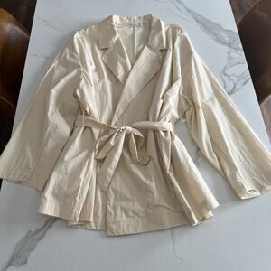 89th + Madison Belted Trench Coat Lightweight Jacket Butter Yellow Sz Large NWT